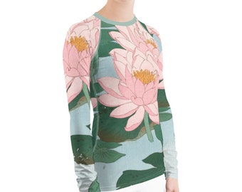 Women&#39;s Rash Guard  Ohara Koson  Waterlily - Aesthetic Inspired Fashion Vintage Art Print Gift for Art Lover