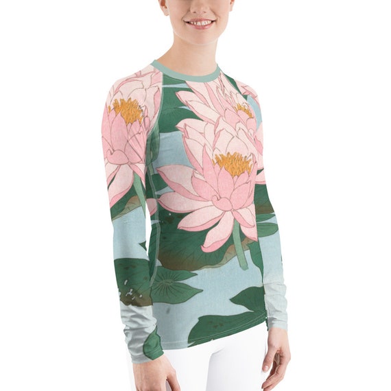 Women's Rash Guard  Ohara Koson  Waterlily - Aesthetic Inspired Fashion Vintage Art Print Gift for Art Lover