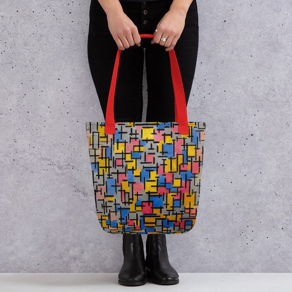 Tote Bag  Mondriaan  Composition - Aesthetic Inspired Fashion Vintage Art Print Gift for Art Lover