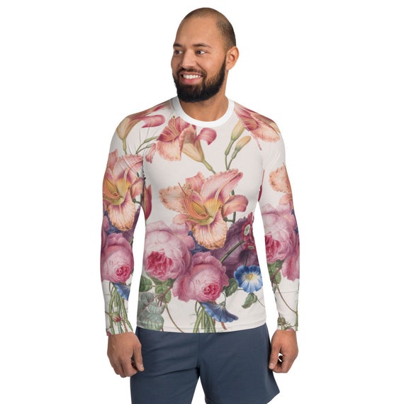 Men's Rash Guard  Henriëtte Geertruida Knip  Bouquet of Flowers - Aesthetic Inspired Fashion Vintage Art Print Gift for Art Lover