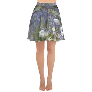Skater Skirt  Claude Monet  Water Lilies - Aesthetic Inspired Fashion Vintage Art Print Gift for Art Lover