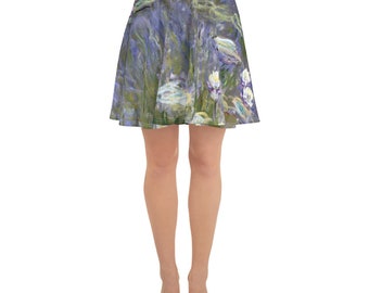 Claude Monet Water Lilies Skater Skirt – Impressionist Floral Wearable Art Gift for Art Lovers