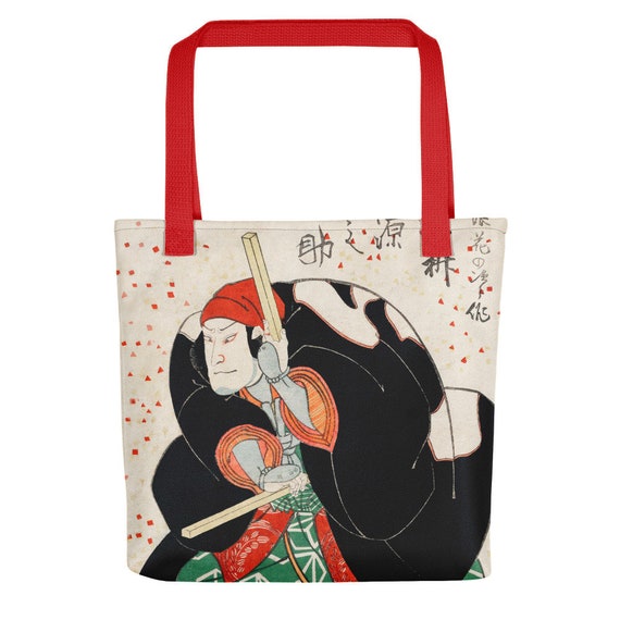 Tote Bag  Utagawa Kuniyoshi  Japanese Actor - Aesthetic Inspired Fashion Vintage Art Print Gift for Art Lover