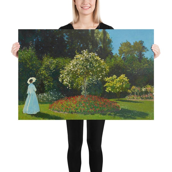 Poster  Claude Monet  Lady in the garden - Aesthetic Inspired Wall Art Vintage Art Print Gift for Art Lover