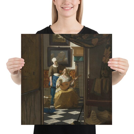 Poster  Johannes Vermeer  The Love Letter - Aesthetic Inspired Wall Art Vintage Art Print Gift for Art Lover