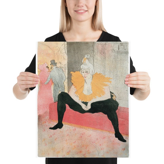 Poster  Henri de Toulouse-Lautrec  La Clownesse - Aesthetic Inspired Wall Art Vintage Art Print Gift for Art Lover