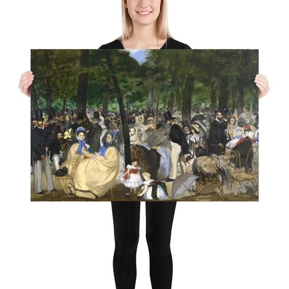 Poster  Edouard Manet  Music in the Tuileries Gardens - Aesthetic Inspired Wall Art Vintage Art Print Gift for Art Lover