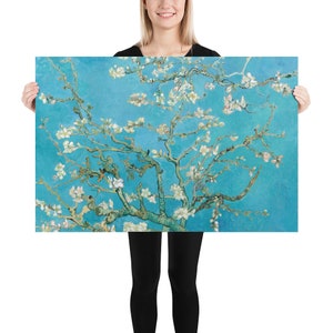Poster in carta fotografica Vincent van Gogh Mandorlo in fiore - Arte da parete ispirata all'estetica Stampa artistica vintage Regalo per gli amanti dell'arte