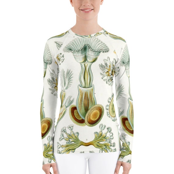 Women's Rash Guard  Ernst Haeckel  Art Form in Nature - Aesthetic Inspired Fashion Vintage Art Print Gift for Art Lover