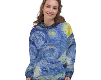 Unisex Hoodie  Vincent van Gogh  Starry Night - Aesthetic Inspired Fashion Vintage Art Print Gift for Art Lover