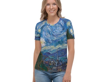 Vincent van Gogh  Starry Night  Women&#39;s T-shirt - Aesthetic Inspired Fashion Vintage Art Print Gift for Art Lover