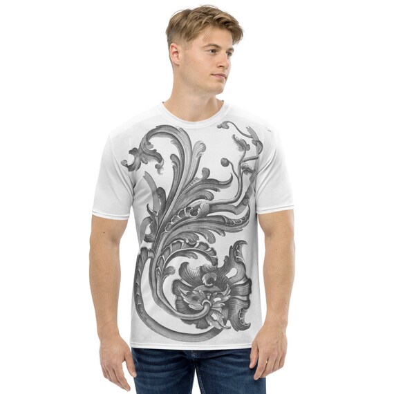 Men's T-shirt  Samuel Birckenfeld  Wrought ironwork with floral motifs - Aesthetic Inspired Fashion Vintage Art Print Gift for Art Lover