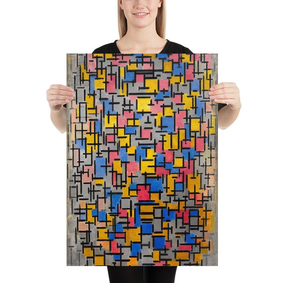 Poster - Wall Art - Home Decor - Piet Mondrian  Composition in Red, Yellow and Blue - Art and Wall Art