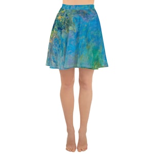 Skater Skirt  Claude Monet  Water lilies and Wisteria - Aesthetic Inspired Fashion Vintage Art Print Gift for Art Lover