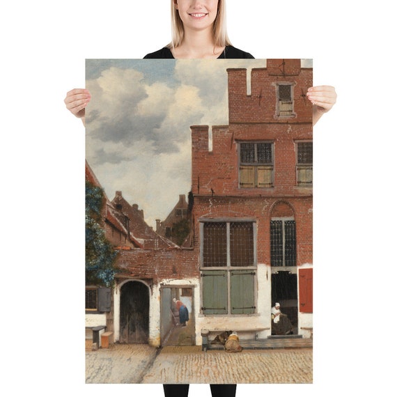 Poster - Wall Art - Home Decor - Johannes Vermeer  Streetview in Delft - Aesthetic Inspired Wall Art Vintage Art Print Gift for Art Lover