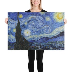 Poster - Wandkunst - Wohnkultur - Vincent van Gogh Sternennacht - Ästhetik inspirierte Wandkunst Vintage Kunstdruck Geschenk für Kunstliebhaber