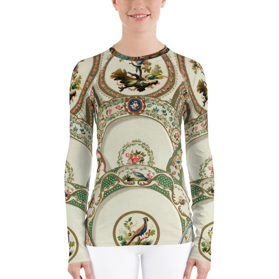 Women's Rash Guard  Albert Racinet  17th and 18th Century pattern from L'ornement Polychrome - Fashion Art