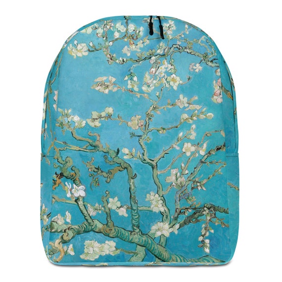 Minimalist Backpack  Vincent van Gogh  Almond Blossom - Aesthetic Inspired Fashion Vintage Art Print Gift for Art Lover