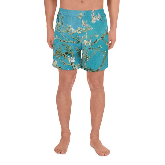 Men's Athletic Long Shorts  Vincent van Gogh  Almond Blossom - Art and Fashion