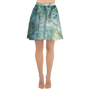 Skater Skirt  Claude Monet  Morning on the Seine - Aesthetic Inspired Fashion Vintage Art Print Gift for Art Lover