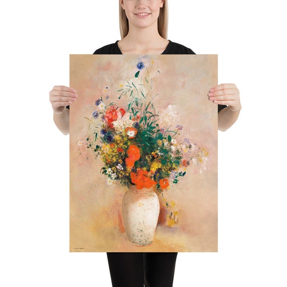 Poster  Odilon Redon  Vase of Flowers - Aesthetic Inspired Wall Art Vintage Art Print Gift for Art Lover