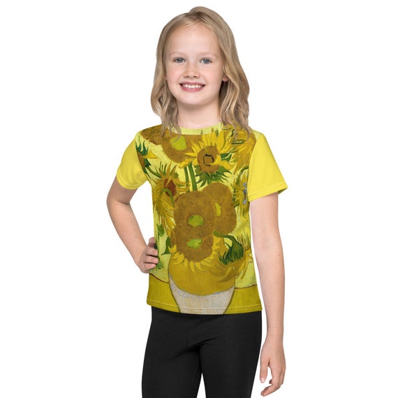 Kids crew neck t-shirt  Vincent van Gogh  SunFlowers in a Vase - Art and Fashion