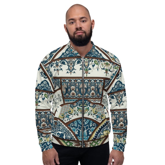 Unisex Bomber Jacket   Albert Racinet  17th and 18th Century pattern from L'ornement Polychrome - Fashion Art
