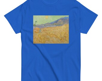Van Gogh Wheatfield Men’s Classic T-Shirt – Post-Impressionist Landscape Wearable Art Tee Gift for Art Lovers