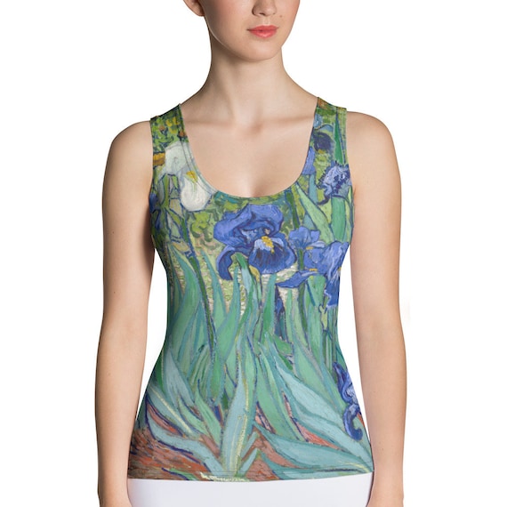 Sublimation Cut & Sew Tank Top  Vincent van Gogh  Irises - Aesthetic Inspired Fashion Vintage Art Print Gift for Art Lover