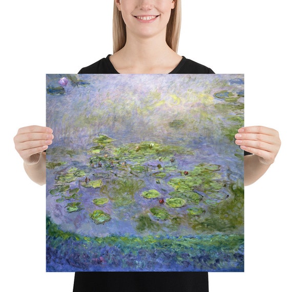 Poster  Claude Monet  Water Lilies - Aesthetic Inspired Wall Art Vintage Art Print Gift for Art Lover