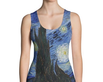 Sublimation Cut & Sew Tank Top  Vincent van Gogh  Starry Night - Aesthetic Inspired Fashion Vintage Art Print Gift for Art Lover