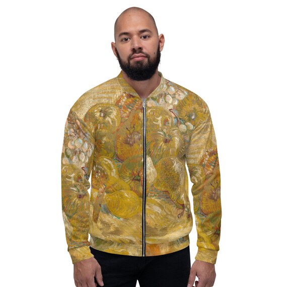 Unisex Bomber Jacket  Vincent van Gogh  Still Life with Fruit - Aesthetic Inspired Fashion Vintage Art Print Gift for Art Lover