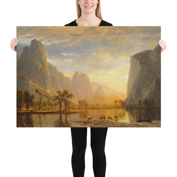 Poster - Wall Art - Home Decor - Albert Bierstadt  Valley of the Yosemite - Aesthetic Inspired Wall Art Vintage Art Print Gift for Art Lover