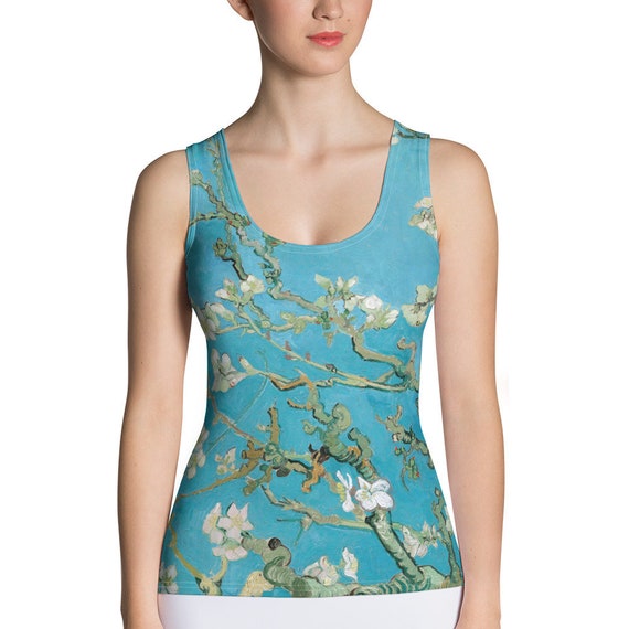 Sublimation Cut & Sew Tank Top  Vincent van Gogh  Almond Blossom - Aesthetic Inspired Fashion Vintage Art Print Gift for Art Lover