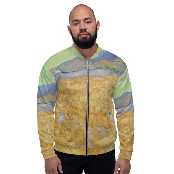 Unisex Bomber Jacket  Vincent van Gogh  The Harvest - Aesthetic Inspired Fashion Vintage Art Print Gift for Art Lover