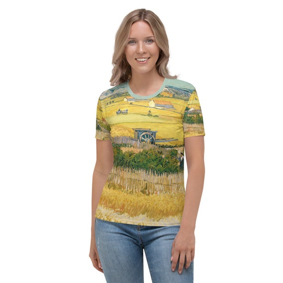 Women's T-shirt  Vincent van Gogh  The Harvest - Aesthetic Inspired Fashion Vintage Art Print Gift for Art Lover