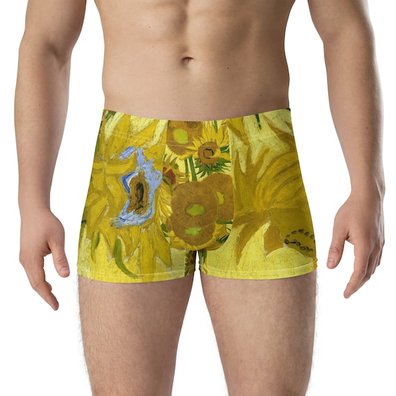 Boxer Briefs  Vincent van Gogh  SunFlowers in a Vase - Aesthetic Inspired Fashion Vintage Art Print Gift for Art Lover