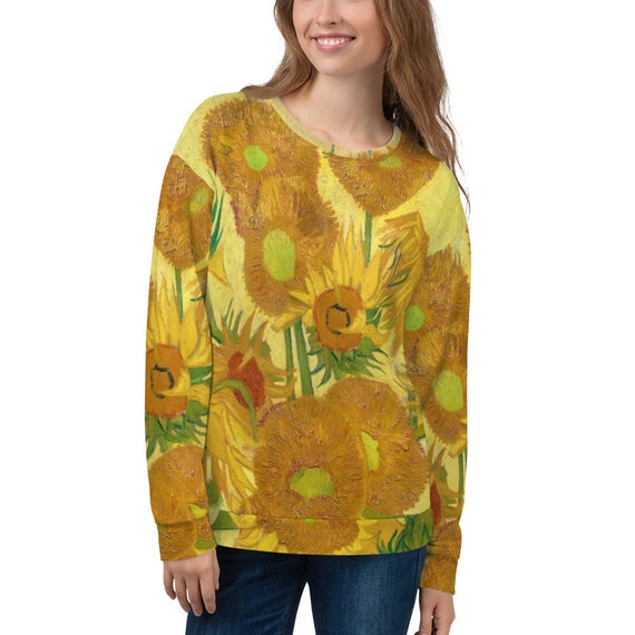 Unisex Sweatshirt. Vincent van Gogh, SunFlowers in a Vase - Fashion Art