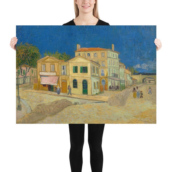 Poster - Wall Art - Home Decor - Vincent van Gogh  The Yellow House - Aesthetic Inspired Wall Art Vintage Art Print Gift for Art Lover