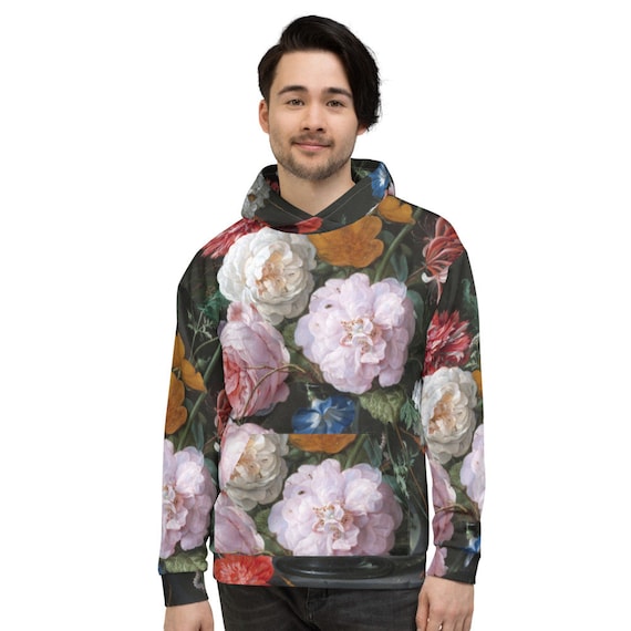 Unisex Hoodie  Jan Davidsz de Heem. Vase with Flowers - Aesthetic Inspired Fashion Vintage Art Print Gift for Art Lover