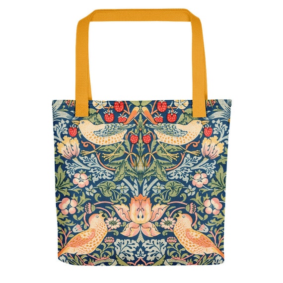 Tote Bag  William Morris  The Strawberry Thieves Pattern - Aesthetic Inspired Fashion Vintage Art Print Gift for Art Lover