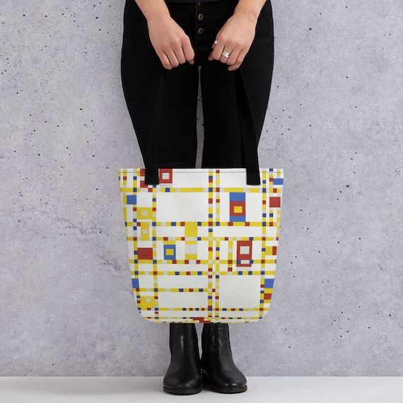 Tote Bag  Mondriaan  Broadway Boogie Woogie - Aesthetic Inspired Fashion Vintage Art Print Gift for Art Lover