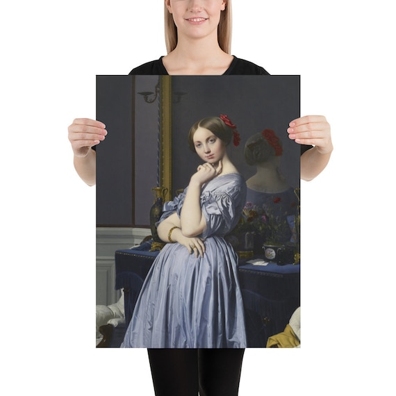 Poster  Jean-Auguste-Dominique Ingres  Comtesse d'Haussonville - Aesthetic Inspired Wall Art Vintage Art Print Gift for Art Lover