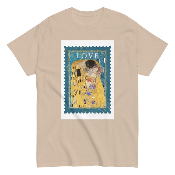 Klimt Kiss Stamp Men's classic tee - Aesthetic Inspired Fashion Vintage Art Print Gift for Art Lover