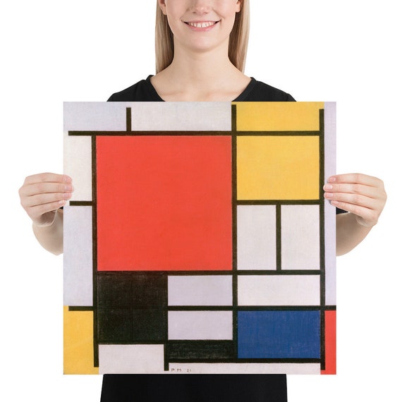 Photo paper poster - Wall Art - Home Decor - Piet Mondrian  Composition in Red, Yellow and Blue - Art and Wall Art