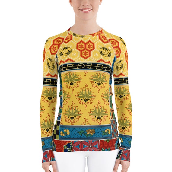 Women's Rash Guard  Albert Racinet  Chinese and Japanese-pattern from L'ornement Polychrome - Fashion Art