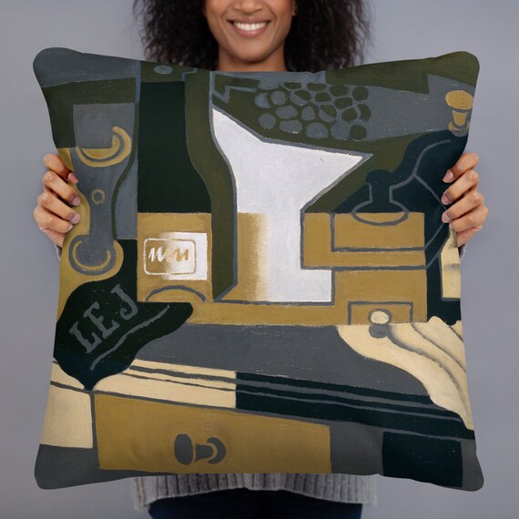 Basic Decorative Pillow  Juan Gris  The Coffee Grinder - Aesthetic Inspired Fashion Vintage Art Print Gift for Art Lover