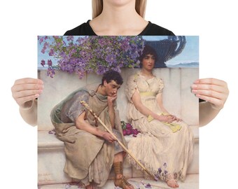 Poster  Lawrence Alma-Tadema  An Eloquent Silence - Aesthetic Inspired Wall Art Vintage Art Print Gift for Art Lover