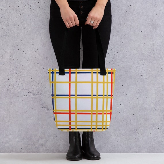 Tote Bag  Mondriaan  Composition New York City - Aesthetic Inspired Fashion Vintage Art Print Gift for Art Lover