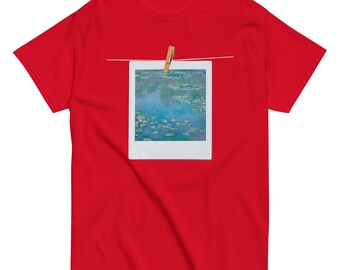 Monet Water Lilies Men's classic tee - Aesthetic Inspired Fashion Vintage Art Print Gift for Art Lover